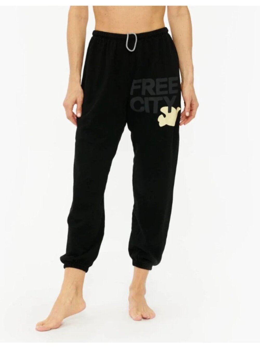 NWT FREE CITY Black Jogger Sweatpants Size S